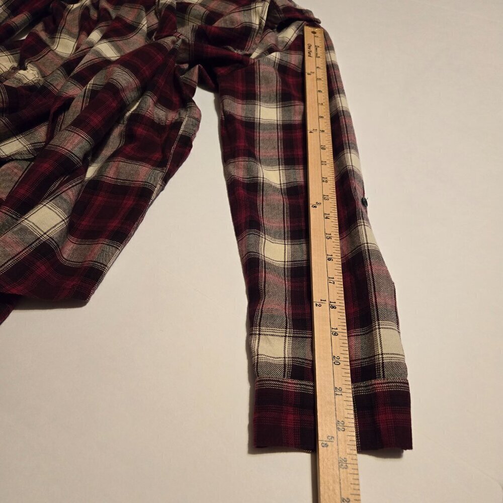 Wild Blue Sadie Robertson Red Plaid Cardigan Completer Shirt Top Sz S - Picture 10 of 16